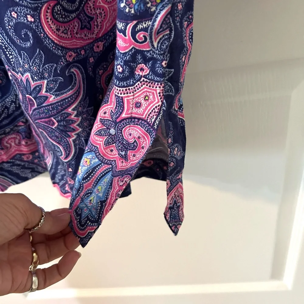 Lauren Ralph Lauren Blue Paisley Pajama Shirt